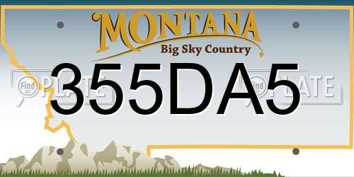 355DA5 Montana License Plate