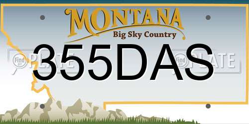 355DAS Montana License Plate