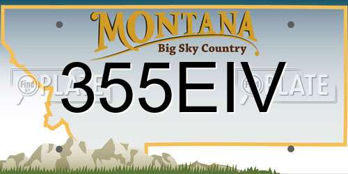355EIV Montana License Plate
