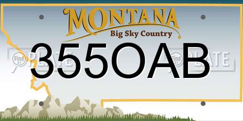 355OAB Montana License Plate