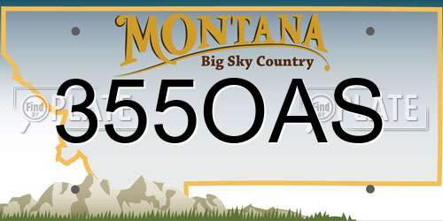 355OAS Montana License Plate