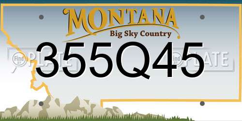 355Q45 Montana License Plate