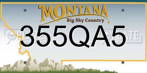 355QA5 Montana License Plate
