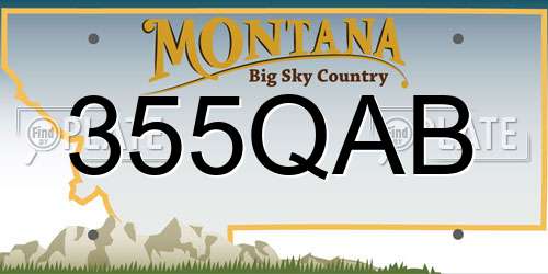 355QAB Montana License Plate