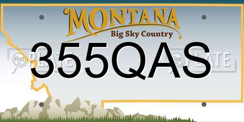 355QAS Montana License Plate