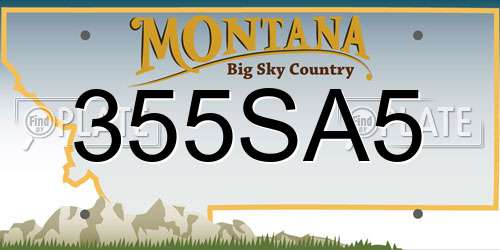 355SA5 Montana License Plate