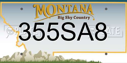 355SA8 Montana License Plate
