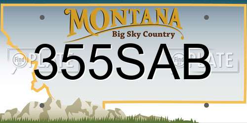 355SAB Montana License Plate