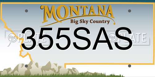 355SAS Montana License Plate