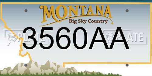 3560AA Montana License Plate