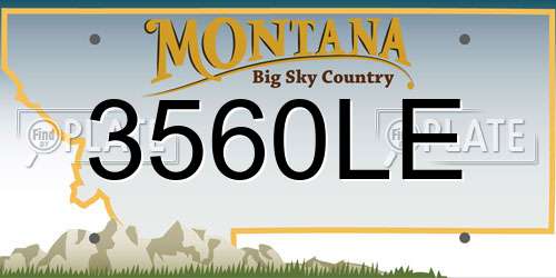 3560LE Montana License Plate