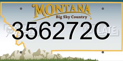 356272C Montana License Plate