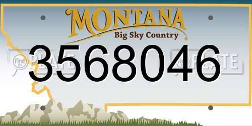 3568046 Montana License Plate