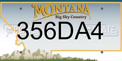 356DA4 Montana License Plate
