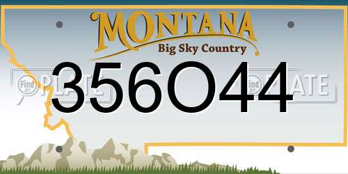 356O44 Montana License Plate