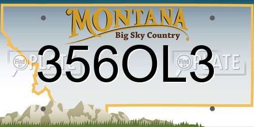 356OL3 Montana License Plate