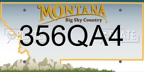 356QA4 Montana License Plate