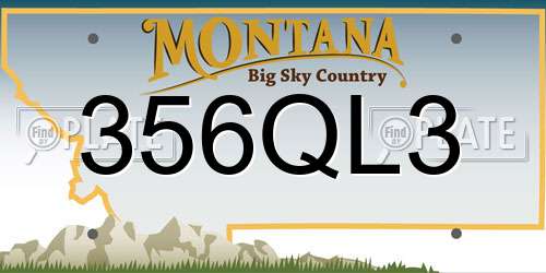 356QL3 Montana License Plate