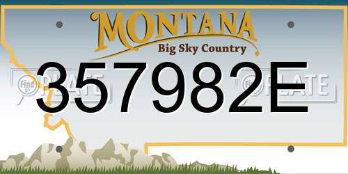 357982E Montana License Plate