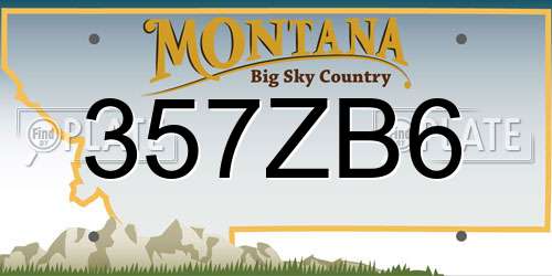357ZB6 Montana License Plate
