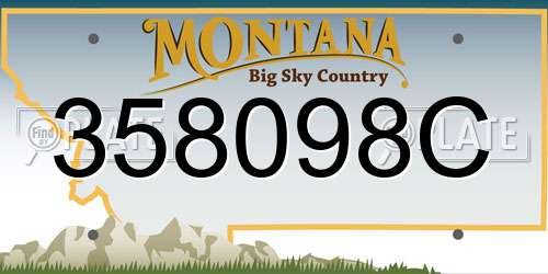 358098C Montana License Plate