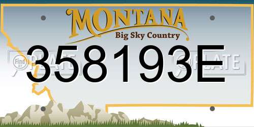 358193E Montana License Plate