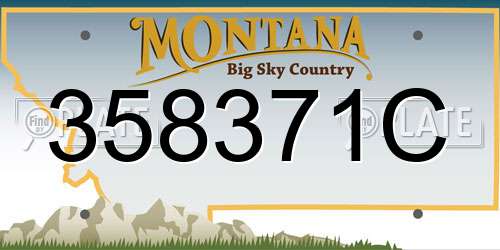 358371C Montana License Plate