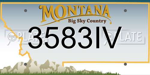 3583IV Montana License Plate