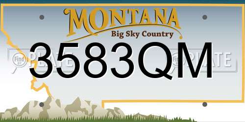3583QM Montana License Plate