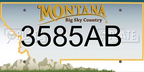 3585AB Montana License Plate
