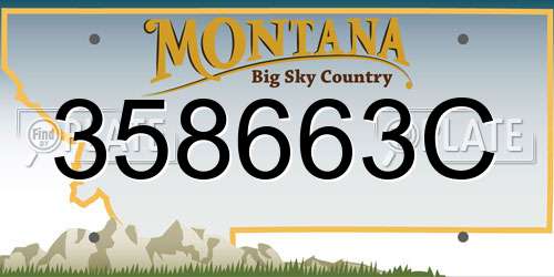 358663C Montana License Plate