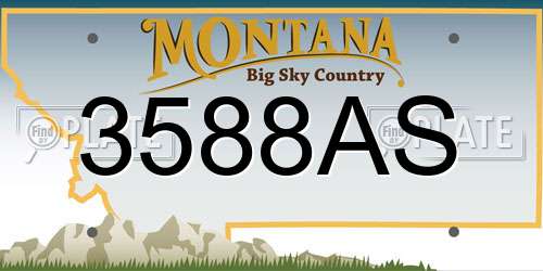 3588AS Montana License Plate