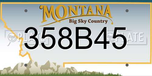 358B45 Montana License Plate