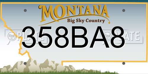 358BA8 Montana License Plate