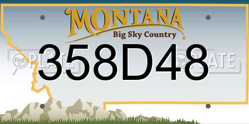 358D48 Montana License Plate