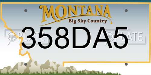 358DA5 Montana License Plate