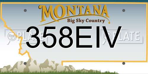 358EIV Montana License Plate