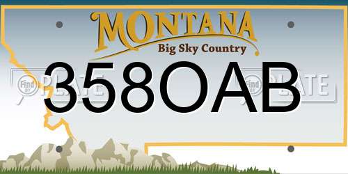 358OAB Montana License Plate