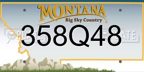358Q48 Montana License Plate