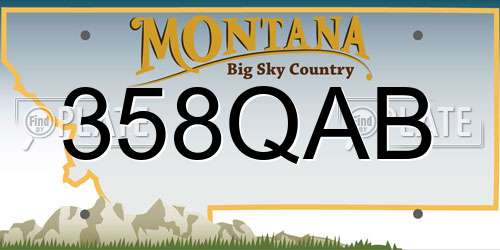 358QAB Montana License Plate