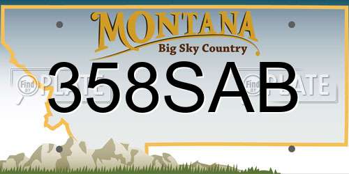 358SAB Montana License Plate