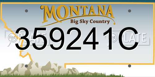 359241C Montana License Plate
