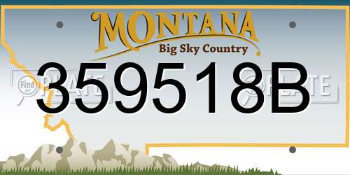 359518B Montana License Plate