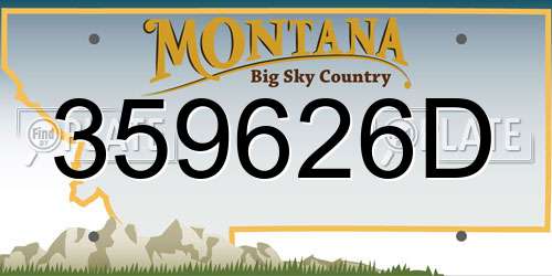 359626D Montana License Plate