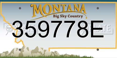 359778E Montana License Plate