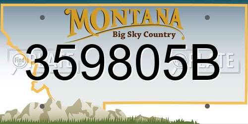 359805B Montana License Plate