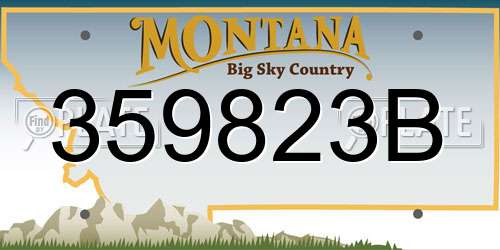 359823B Montana License Plate
