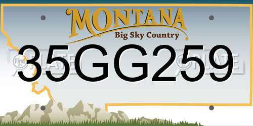 35GG259 Montana License Plate