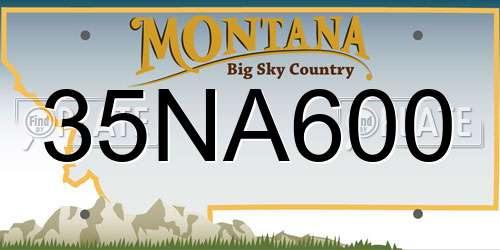 35NA600 Montana License Plate