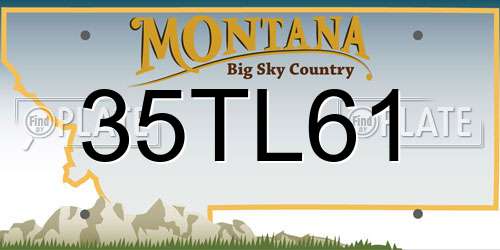 35TL61 Montana License Plate